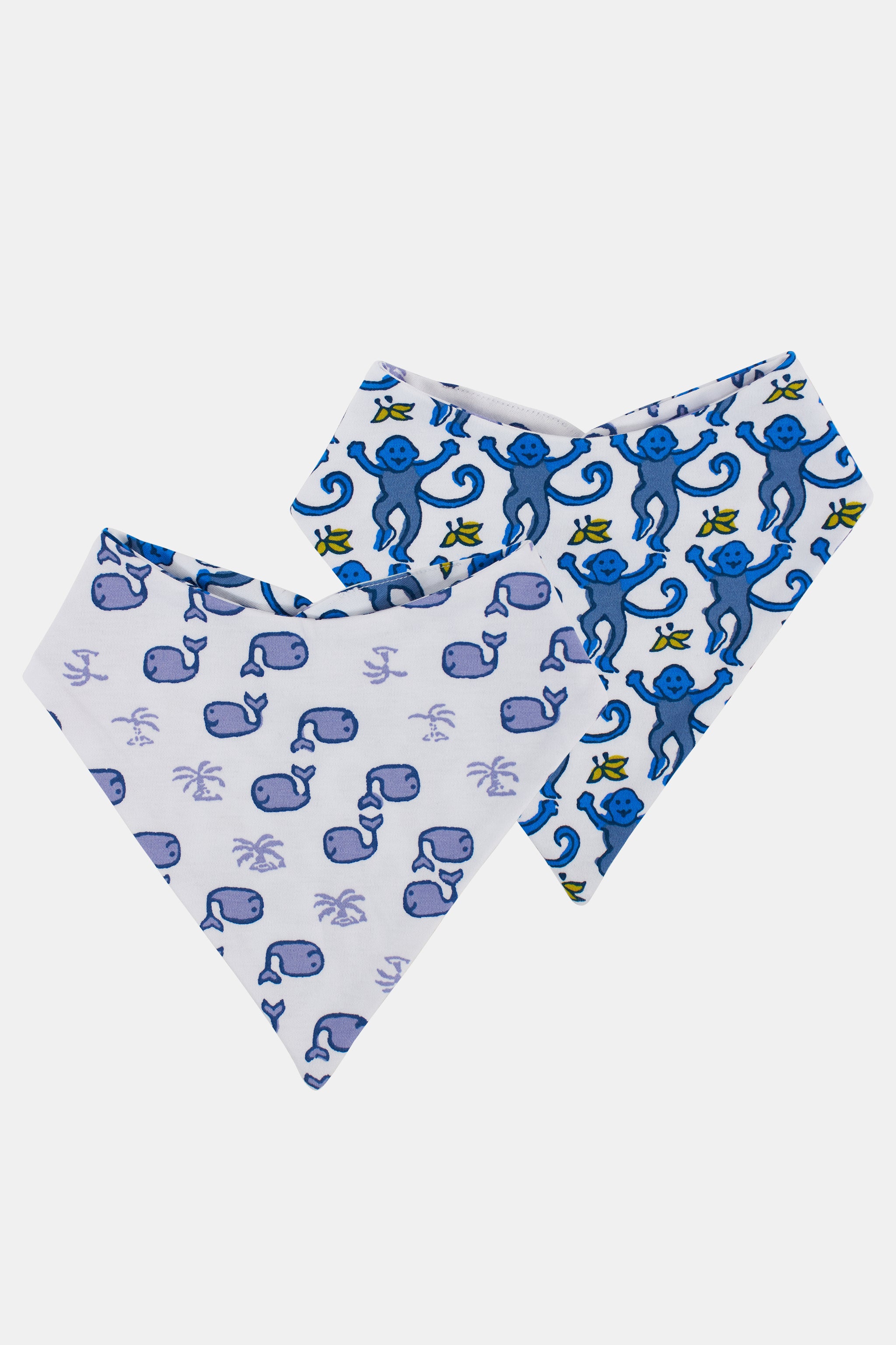 Baby Bandana Bib Set - Monkey & Moby Print