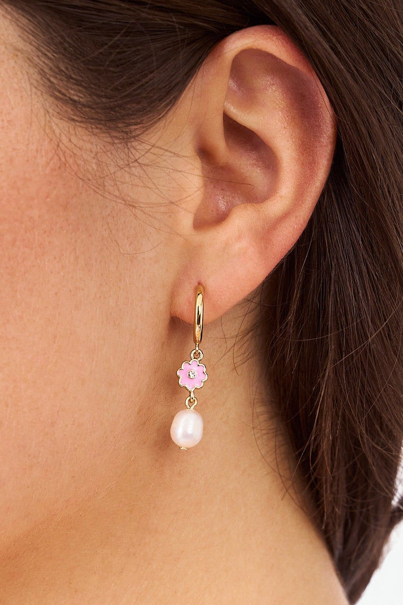 Elegant Posy Pearl Stud Earrings