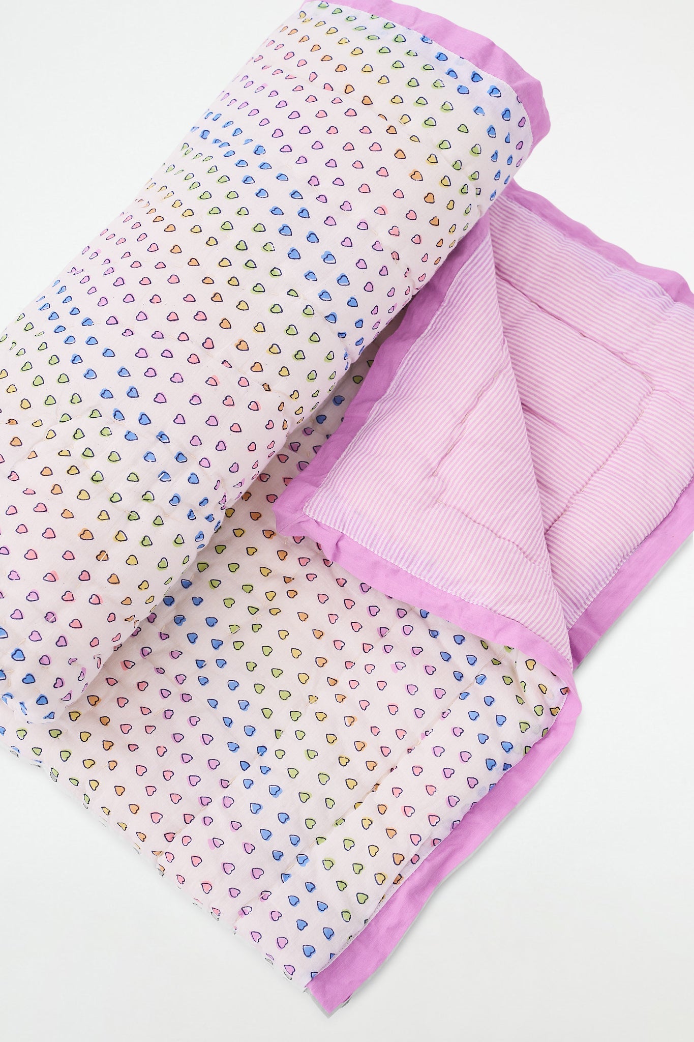Disco Hearts Baby Blanket - Soft Nursery Quilt
