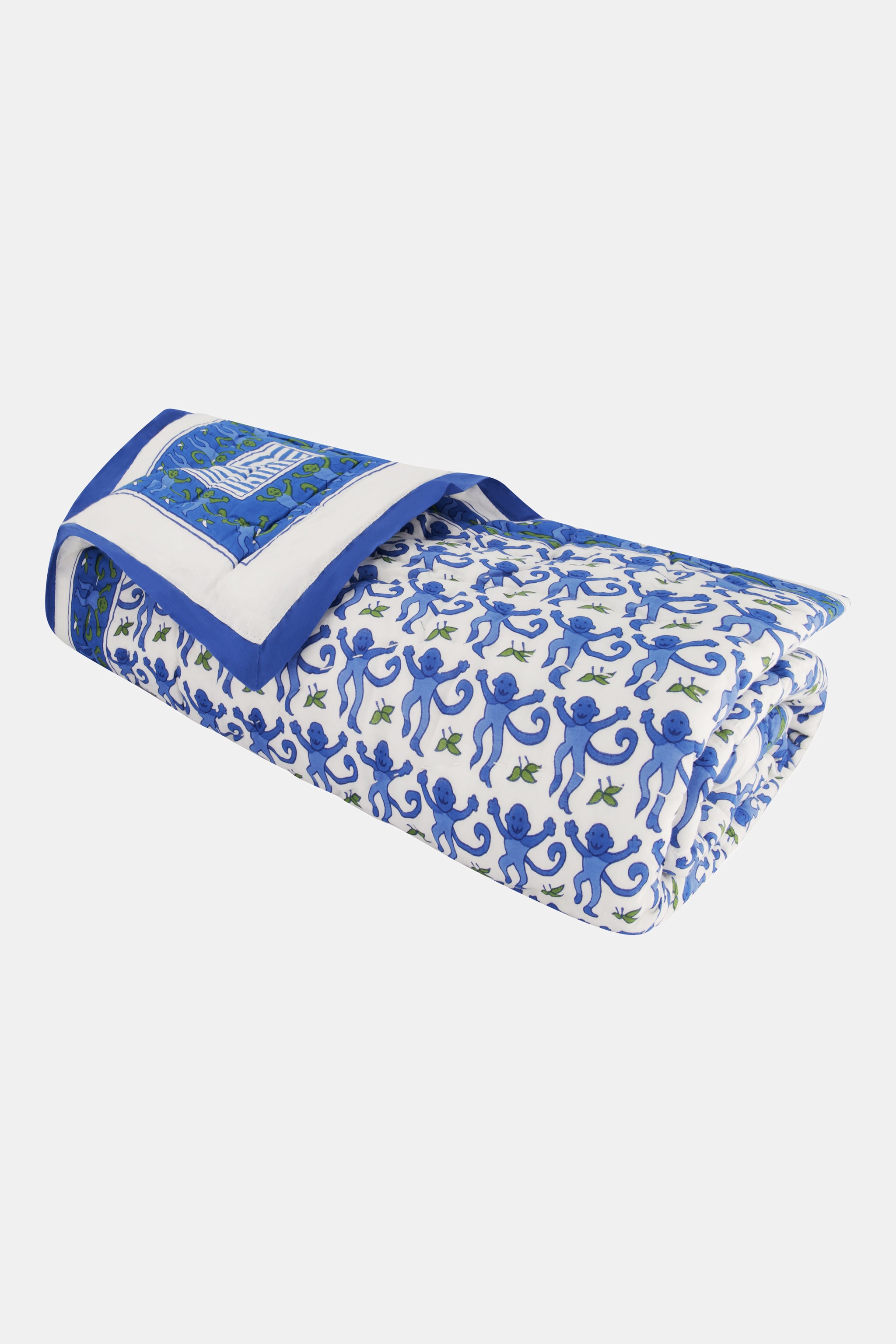 Soft Monkey Print Baby Quilt