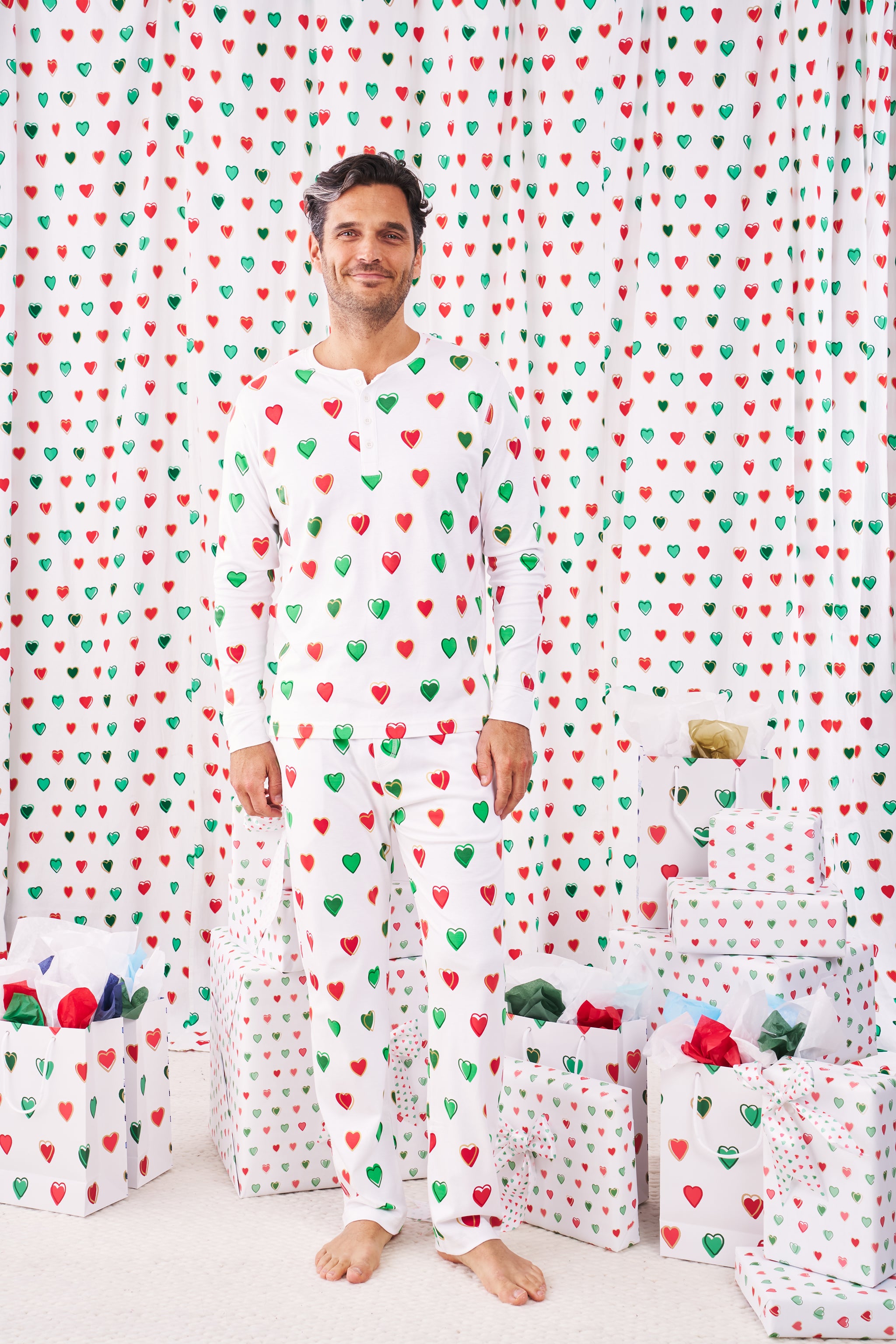 Men's Spencer Holiday Heart Print Pajamas