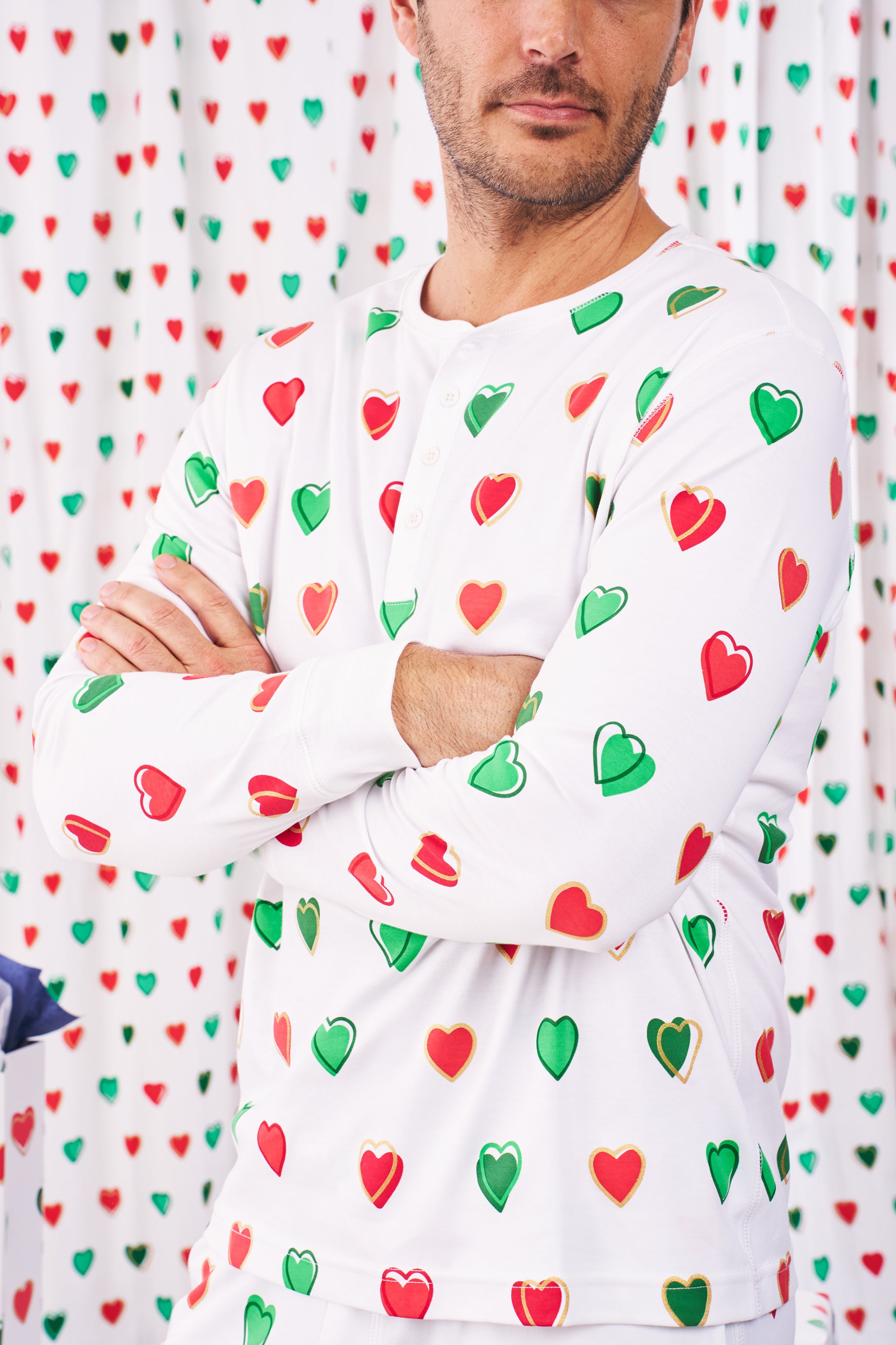 Men's Spencer Holiday Heart Print Pajamas
