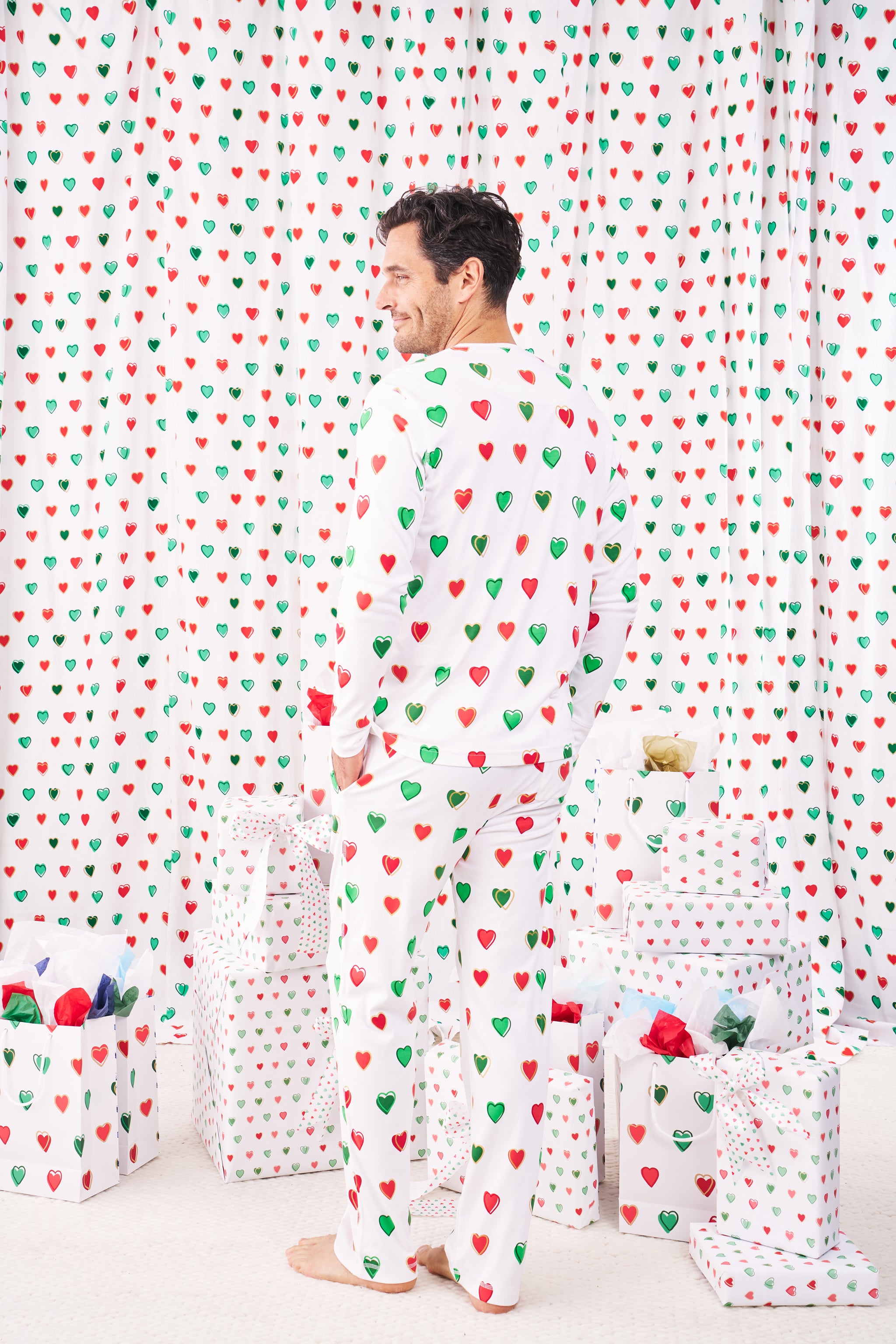 Men's Spencer Holiday Heart Print Pajamas