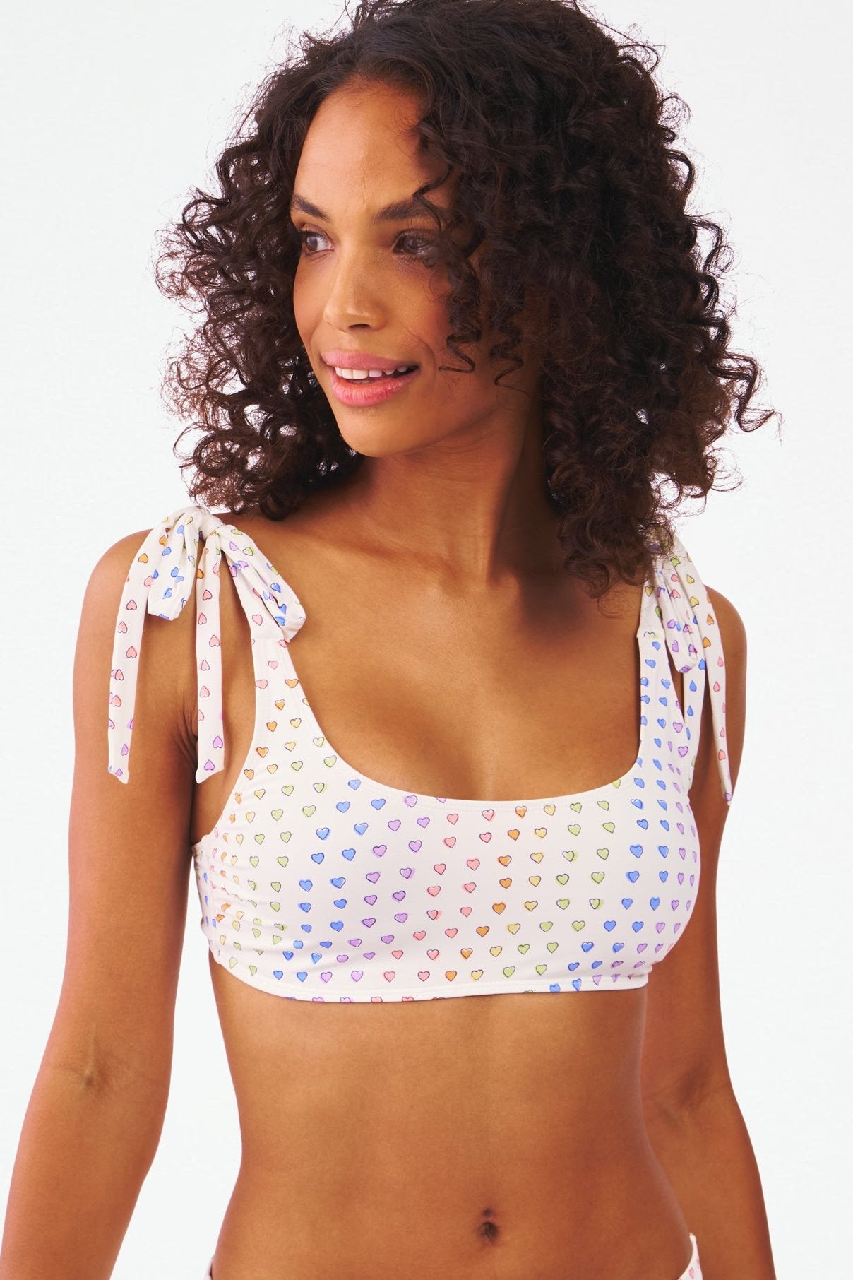 Stylish Disco Heart Print Sleepwear Top