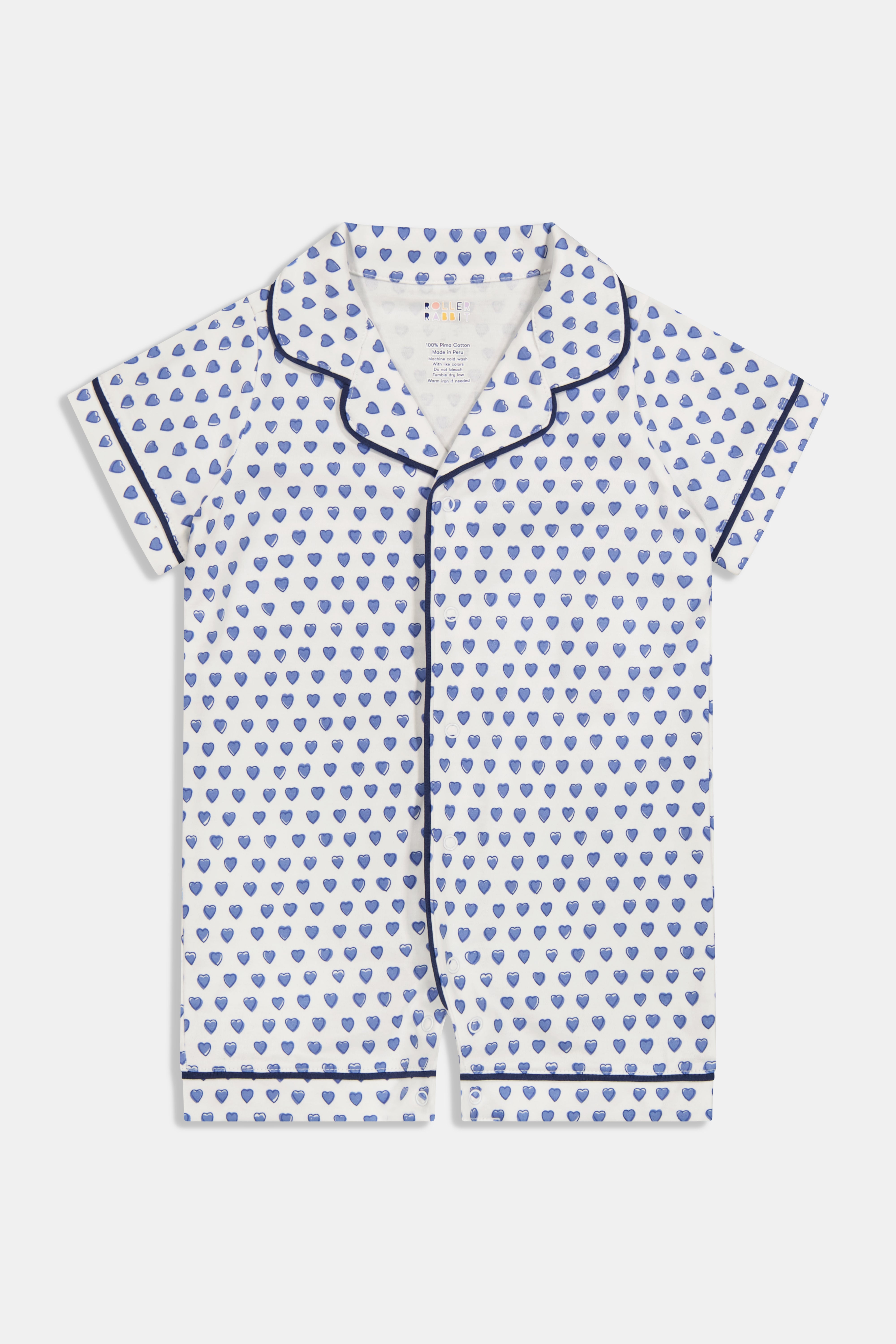 Hearts Print Polo Onesie for Babies