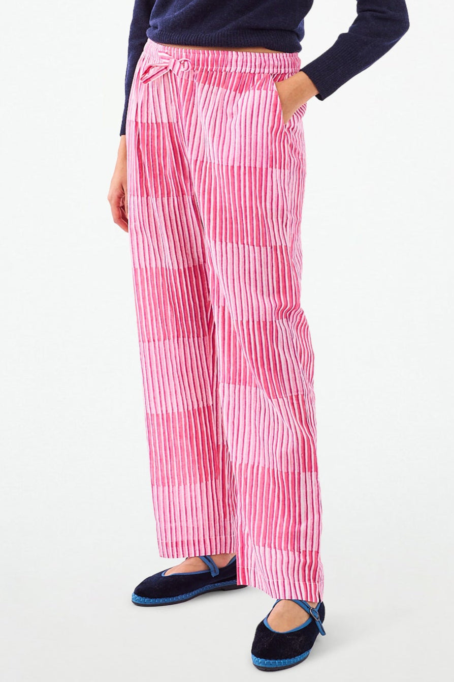 Leonor Checkerboard Stripe Pants