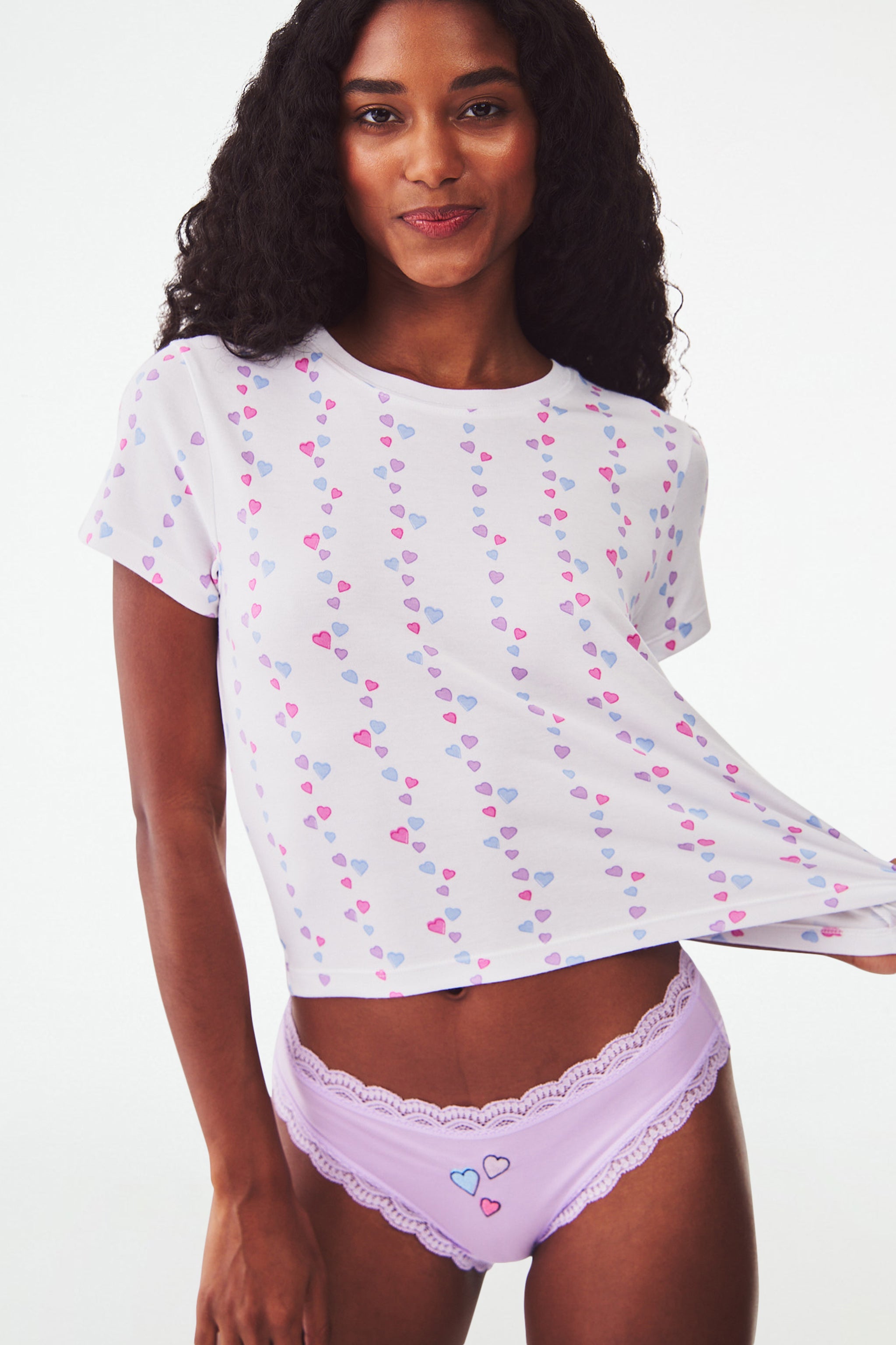 Falling Hearts Graphic Baby Tee