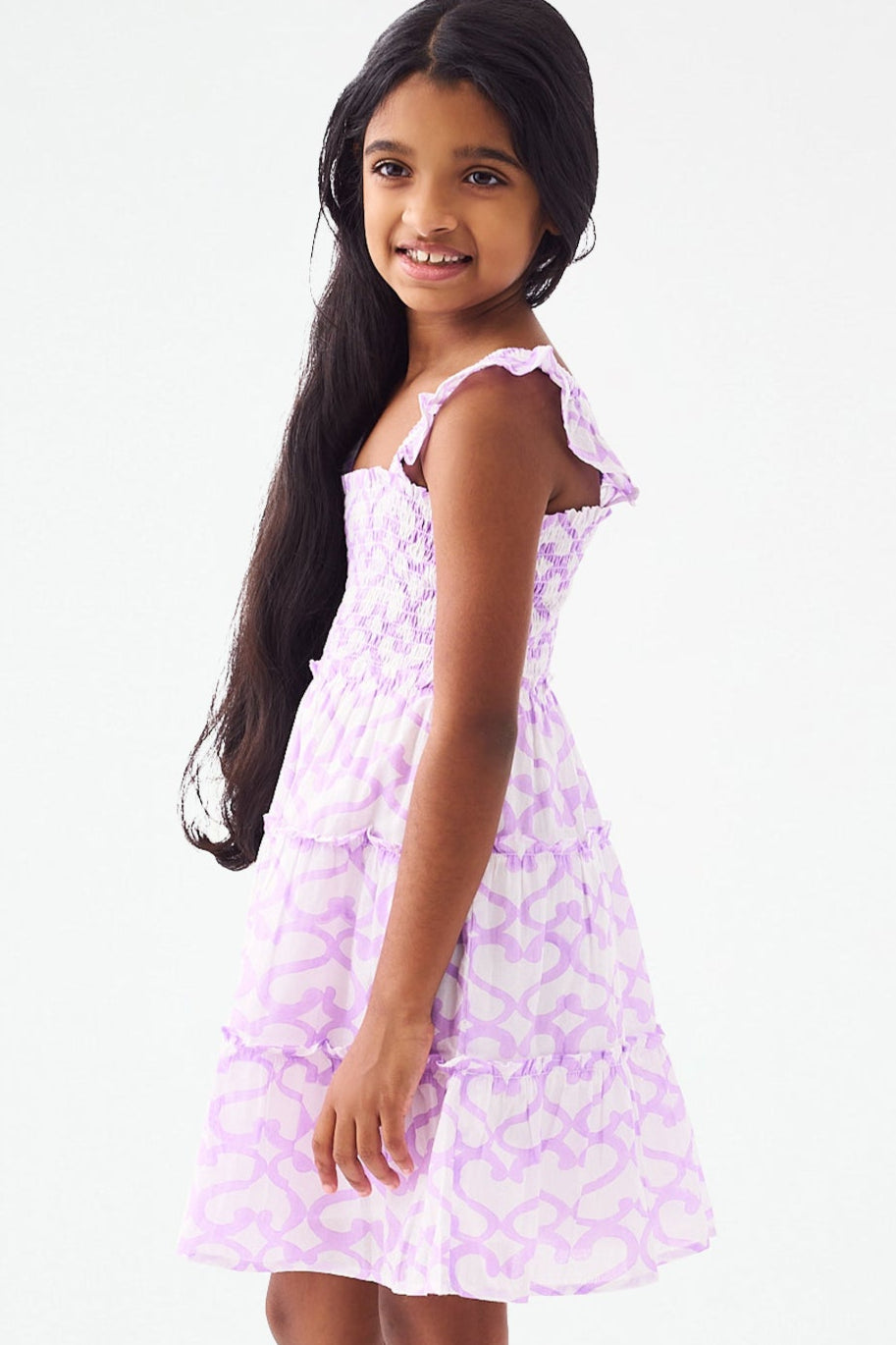 Girls' Ceri Dress with Big Cat Print