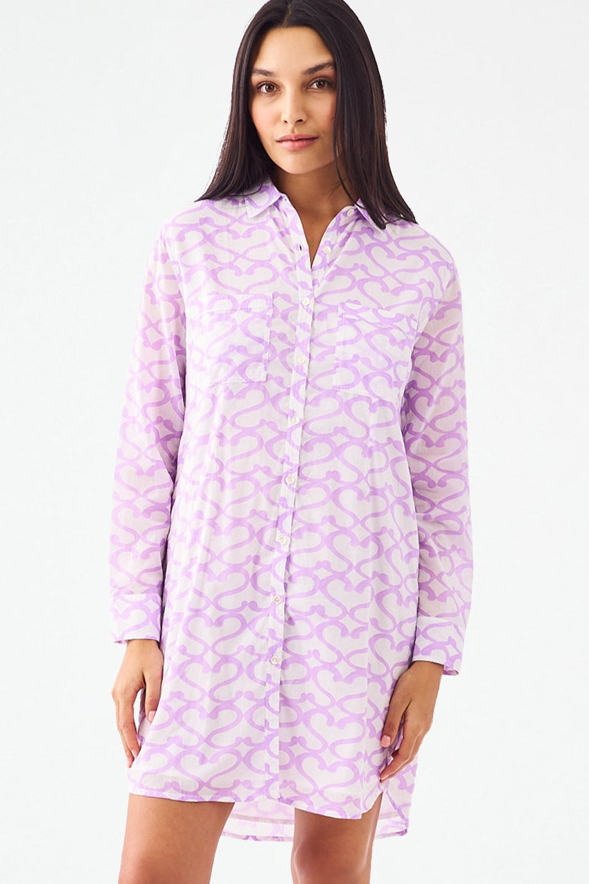Stylish Cat Print Shirt Dress for Women